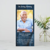 葬儀記念祈りの言葉カードフォトブルーマーブル (スタンド正面)