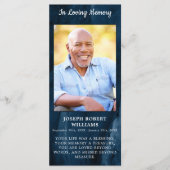 葬儀記念祈りの言葉カードフォトブルーマーブル (正面)