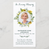 葬儀記念祈りの言葉カードユーカリひまわり (正面)