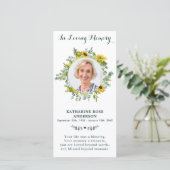 葬儀記念祈りの言葉カードユーカリひまわり (スタンド正面)