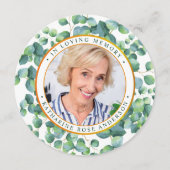 葬儀記念祈りの言葉カードユーカリ金ゴールド写真 シーズンカード (正面)