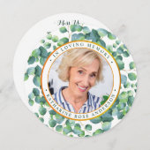 葬儀記念祈りの言葉カードユーカリ金ゴールド写真 シーズンカード (正面/裏面)