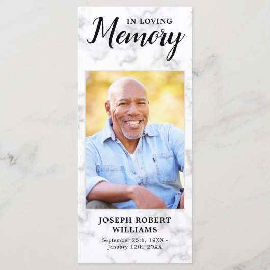 葬儀記念祈りの言葉カード悔やみや弔慰フォトマーブル (正面)