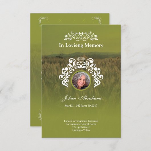 葬儀記念祈りの言葉カード 案内状 (正面/裏面)