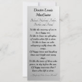 葬儀記念祈りの言葉カード | Eternally Your 招待状 (裏面)