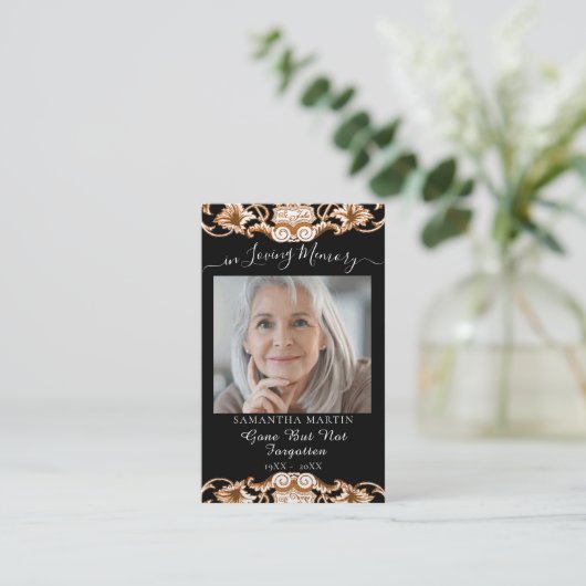 葬儀記念祈りの言葉フォトカード 名刺 (スタンド正面)