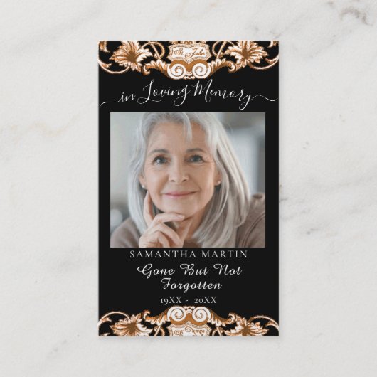 葬儀記念祈りの言葉フォトカード 名刺 (正面)