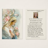 葬儀記念祈りの言葉ヴァージンメアリーカード (正面&裏面)