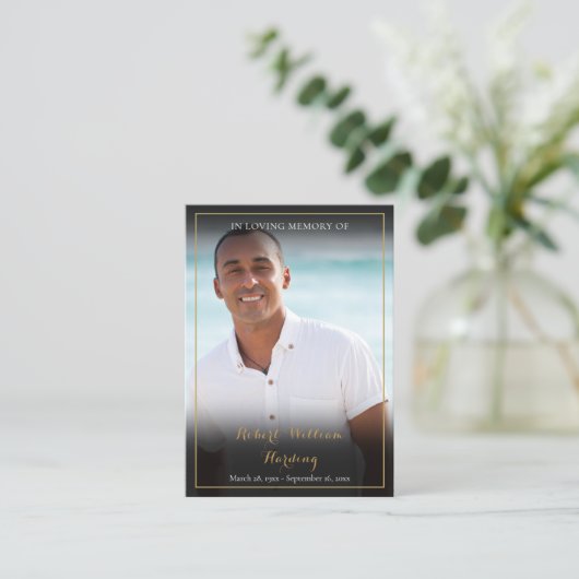 葬儀記念祈りの言葉写真カード 名刺 (スタンド正面)