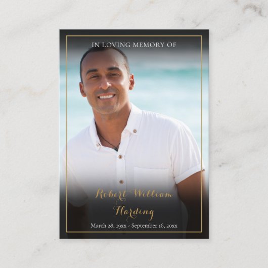 葬儀記念祈りの言葉写真カード 名刺 (正面)