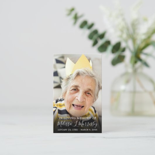 葬儀記念祈りの言葉写真 名刺 (スタンド正面)