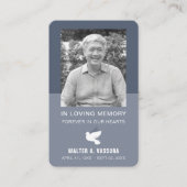 葬儀記念祈りの言葉鳩フォトカード 名刺 (正面)