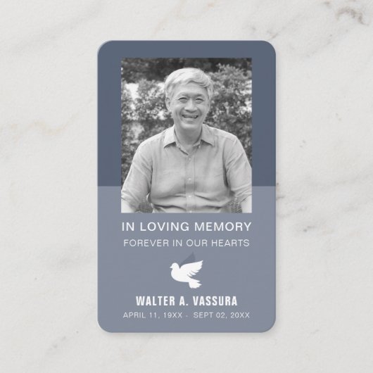 葬儀記念祈りの言葉鳩フォトカード 名刺