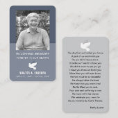 葬儀記念祈りの言葉鳩フォトカード 名刺 (正面/裏面)