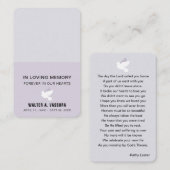 葬儀記念祈りの言葉鳩フォトカード 名刺 (正面/裏面)