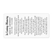 葬儀記念神々の庭詩パーソナライズされた ラベル (正面)