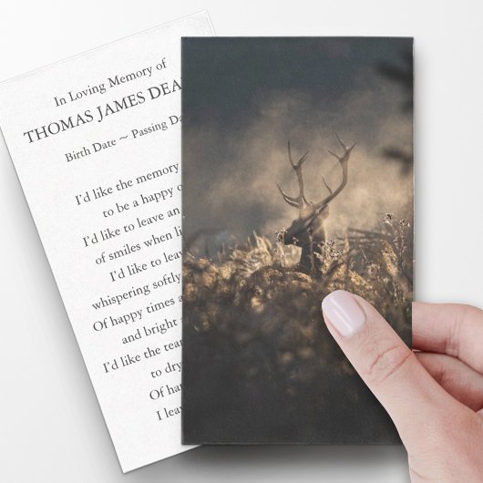 葬儀記念秋の霧祈りの言葉共感カード 名刺