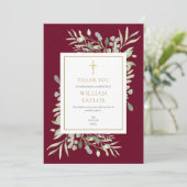 葬儀記念紅葉ブルゴーニュ・クリスチャン サンキューカード (スタンド正面)