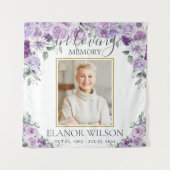 葬儀記念紫薄紫フローラ写真写真 タペストリー (正面)