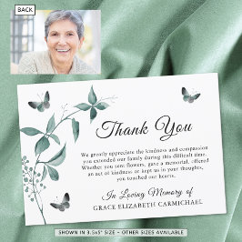 葬儀記念蝶の植物写真 サンキューカード