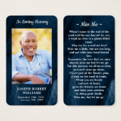 葬儀記念青大理石フォト祈りの言葉カード (正面&裏面)