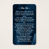 葬儀記念青大理石フォト祈りの言葉カード (裏面)