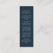 葬儀記念 |ネイビモダンーミニブックマークカード スキニー名刺 (裏面)