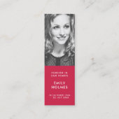 葬儀記念 |ピンクモダンミニブックマークカード スキニー名刺 (正面)