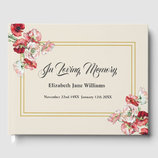 葬儀記念 |ポピーの水彩 ゲストブック (正面)