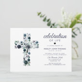 葬儀記念 |ライフブルークロスのお祝い 招待状 (スタンド正面)