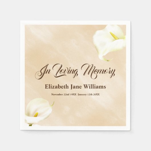 葬儀記念 |水の色リリーナプキンス スタンダードカクテルナプキン (正面)