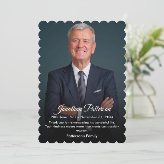 葬儀記念 |生命お祝い悔やみや弔慰 サンキューカード (スタンド正面)