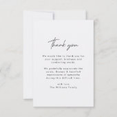 葬儀記念 |生命お祝い悔やみや弔慰 サンキューカード (裏面)