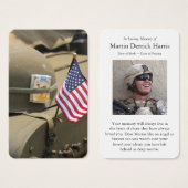 葬儀軍隊愛国的祈りの言葉共感カード (正面&裏面)