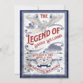 葬儀軍隊退役軍人愛国的テーマ 招待状 (正面)