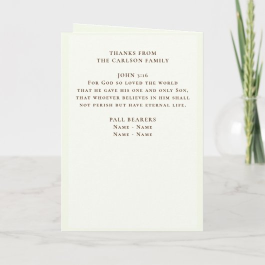 葬儀追悼祭プログラム小麦畑 プログラム (裏面)