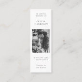 葬儀追悼記念ミニブックマークカード スキニー名刺 (正面)