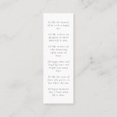 葬儀追悼記念ミニブックマークカード スキニー名刺 (裏面)