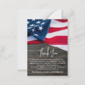 葬儀退役軍人メモリアルアメリカン国旗ありがとう ノートカード (正面)