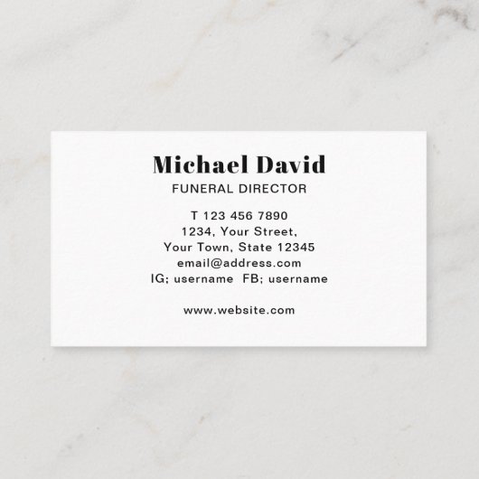 葬儀長 名刺 (裏面)