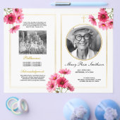 葬儀順番コスモピンクの花 チラシ (シングル)