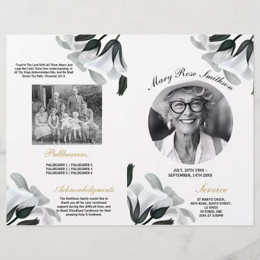 葬儀順番ホワイトリイ チラシ (正面)