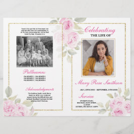 葬儀順番ライフピンク色の花 チラシ