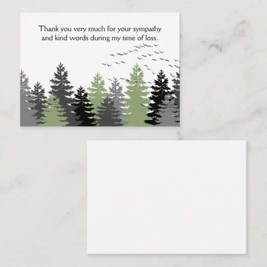 葬儀飛んでいるの後、森の木の上に鳥 ノートカード (正面/裏面)