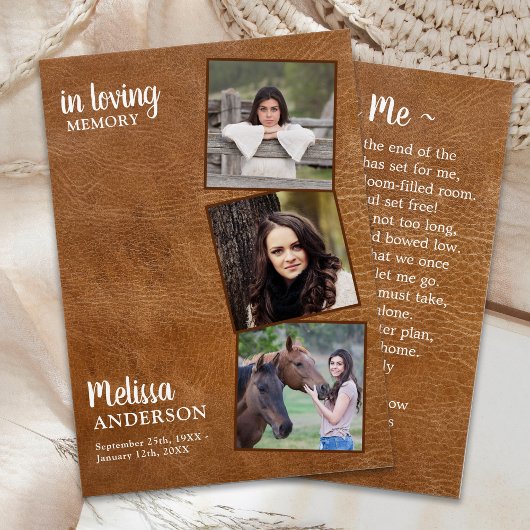 葬儀3フォトレザー記念祈りの言葉カード