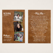 葬儀3フォトレザー記念祈りの言葉カード (正面&裏面)