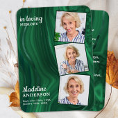 葬儀3写真記念祈りの言葉カードエメラルドグリーン