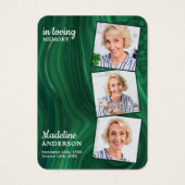 葬儀3写真記念祈りの言葉カードエメラルドグリーン (正面)