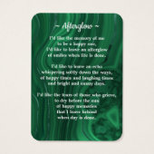 葬儀3写真記念祈りの言葉カードエメラルドグリーン (裏面)