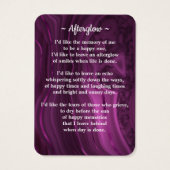 葬儀3写真記念祈りの言葉カードパープルマーブル (裏面)